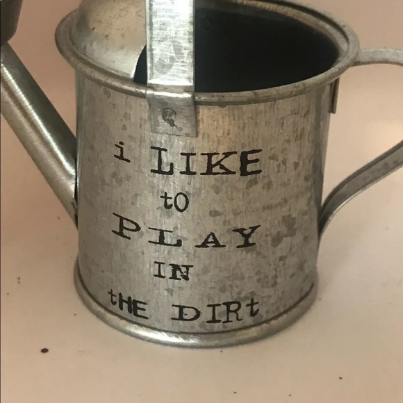 Silver Watering Can “I Like To Play...” Whimsical Tree Ornament Holiday Decor - Picture 3 of 7